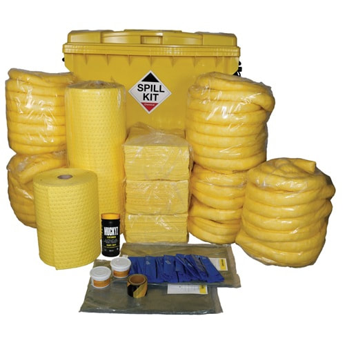 1100 Litre Chemical Spill Kit in the Wheeled Industrial Bin